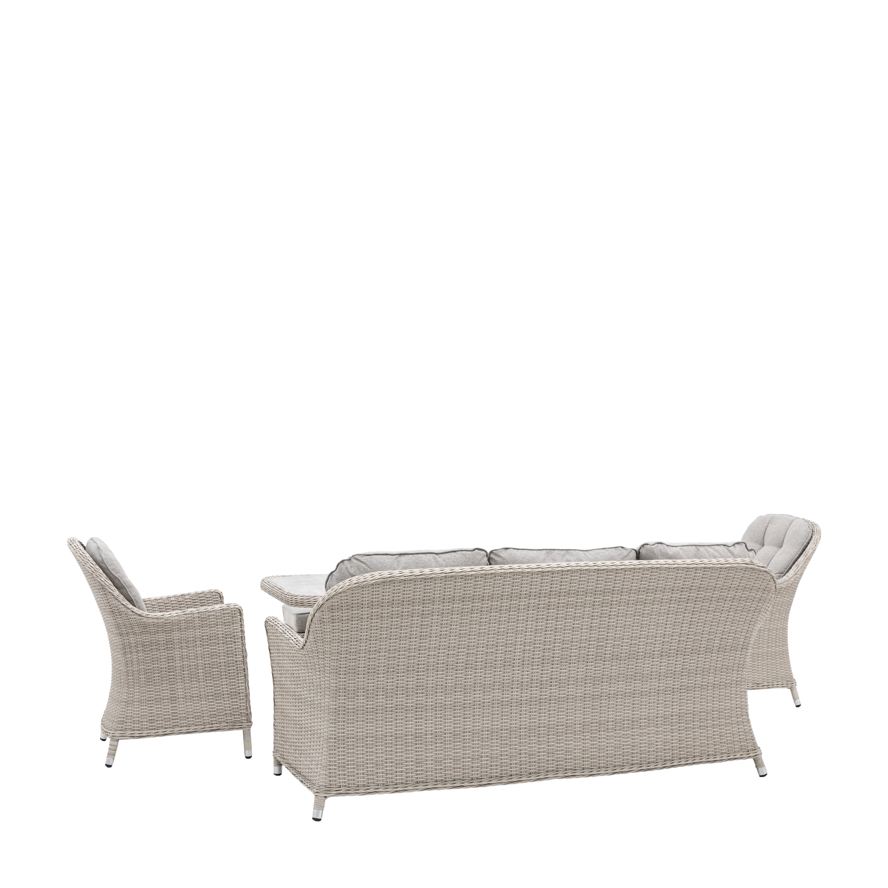 Capri Grey Rattan Rectangle Dining Set